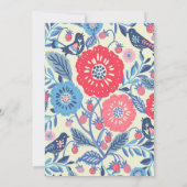 フォークバード＆ストロベリーデザイン 招待状 (裏面)