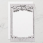 フォークパインツリークリスマスホリデーメニュー文房具 便箋 (正面/裏面)