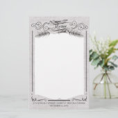 フォークパインツリークリスマスホリデーメニュー文房具 便箋 (スタンド正面)