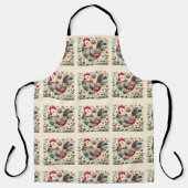 フォークパッチワークフローラアクセント エプロン (正面)