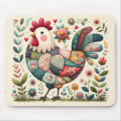 フォークパッチワークフローラアクセント マウスパッド (正面)