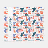 フォークパーソナライズされたアートウッドランド動物 フリースブランケット (正面(横))