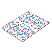 フォークパーソナライズされたアートフローラルパターン ノートブック (左側)