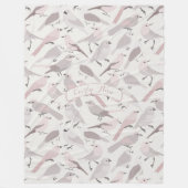 フォークパーソナライズされたアートメイヴバードパターン フリースブランケット (正面)