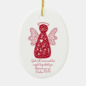 フォークパーソナライズされたアートレッドエンジェルスカンジナビア セラミックオーナメント (正面)