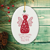 フォークパーソナライズされたアートレッドエンジェルスカンジナビア セラミックオーナメント
