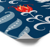 フォークファンタジー:ユニコーン、ウサギ、鳥 ポスター (角)