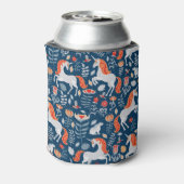 フォークファンタジー:ユニコーン、ウサギ、鳥 缶クーラー (缶裏面)