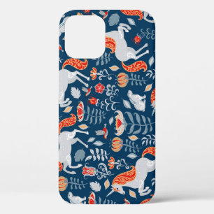 フォークファンタジー：ユニコーン、ウサギ、鳥 iPhone 12ケース