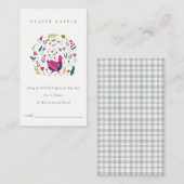 フォークファームフローラバーディおむつラッフルベビーシャワー エンクロージャーカード (正面/裏面)