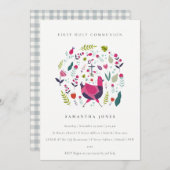 フォークファームフローラバーディファースト招待状 サンキューカード (正面/裏面)