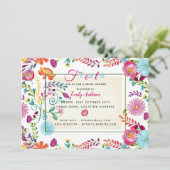 フォークフィエスタブライダルシャワー招待状ウォーター色 招待状 (スタンド正面)