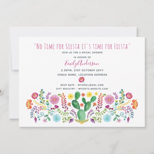 フォークフィエスタブライダルシャワー招待状水カラスカッティ 招待状 (正面)