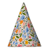 フォークフローラカラフル：小パターン パーティーハット (右)