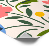 フォークフローラカラフル：小パターン ポスター (角)