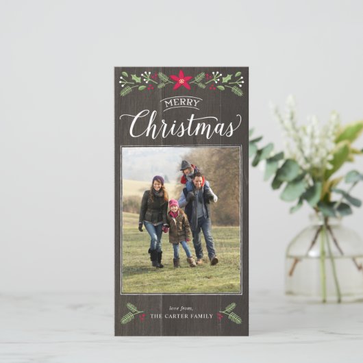 フォークフローラクリスマスフォトカード シーズンカード (スタンド正面)