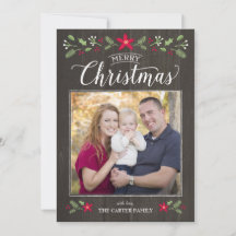 フォークフローラクリスマスフォトカード