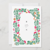 フォークフローラフレーム結婚式招待状 招待状 (裏面)