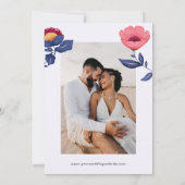 フォークフローラヴィンテージカラフル結婚植物薬 招待状 (裏面)