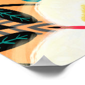 フォークフローラ対称シームレスパターンハンドペイント ポスター (角)