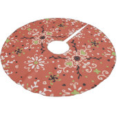 フォークフローラ:カラフルタラベラ模様。 ブラッシュドポリエステルツリースカート (アングル)