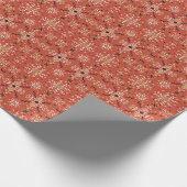 フォークフローラ:カラフルタラベラ模様。 ラッピングペーパー (角)