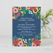 フォークブケッツ – 深いブルー&レッドボホ結婚ズ 招待状 (スタンド正面)