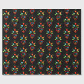 フォークポルトガルの開花ハート ラッピングペーパー (フラット)