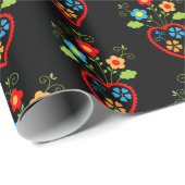 フォークポルトガルの開花ハート ラッピングペーパー (ロールコーナー)