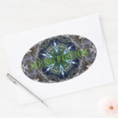 フォークマンダラクラシックラウンドステッカー 楕円形シール (封筒)