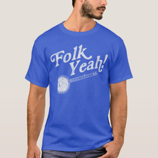 フォークミュージック バンジョー アコースティック 音楽  レトロ 面白い Tシャツ