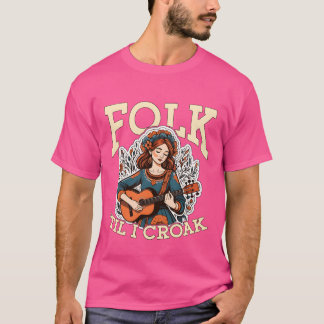 フォークミュージック フォルキル I カエル 楽器 フレン Tシャツ