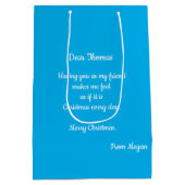 フォークメッセージ付きクリスマスカスタム抱き枕 ミディアムペーパーバッグ (裏面)