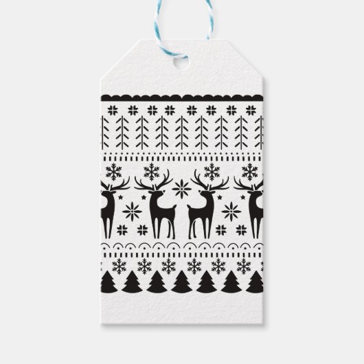 フォークモダンアートクリスマストインデア ギフトタグ (正面)