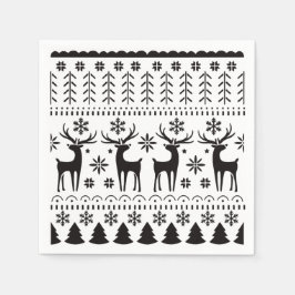 フォークモダンアートクリスマストインデア スタンダードカクテルナプキン
