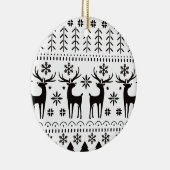 フォークモダンアートクリスマストインデア セラミックオーナメント (右)