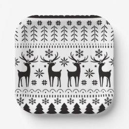 フォークモダンアートクリスマストインデア ペーパープレート