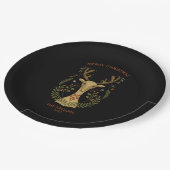 フォークモダンアートクリスマストナディアススクエアステッカー ペーパープレート (アングル)