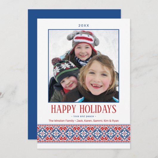 フォークモダンアート刺繍 |スラブ模様 シーズンカード (正面/裏面)