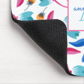 フォークモノグラムのアートフローラルパターン マウスパッド (コーナー)