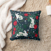 フォークラビットクリスマスホリデー クッション (ブランケット)