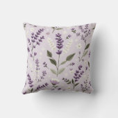 フォークラベンダーシームレスパターン – 様式化された花 クッション (裏面)