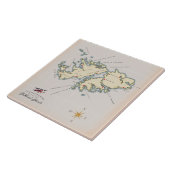 フォークランド図解入りの、写真付きの諸島の地図。 タイル (側面)