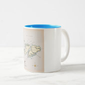 フォークランド図解入りの、写真付きの諸島の地図。 ツートーンマグカップ (正面右)