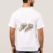 フォークランド諸国の旗 + 地図 + 文字のTシャツ Tシャツ (裏面)