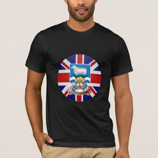 フォークランド諸国の質の旗の円 Tシャツ (正面)