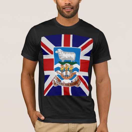 フォークランド諸国の高品質な旗 Tシャツ (正面)