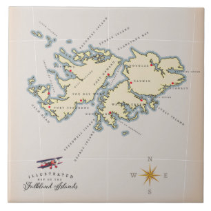 フォークランド諸島のイラスト地図 タイル