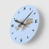 フォークランド諸島の地図時計 ラウンド壁時計 (傾斜)