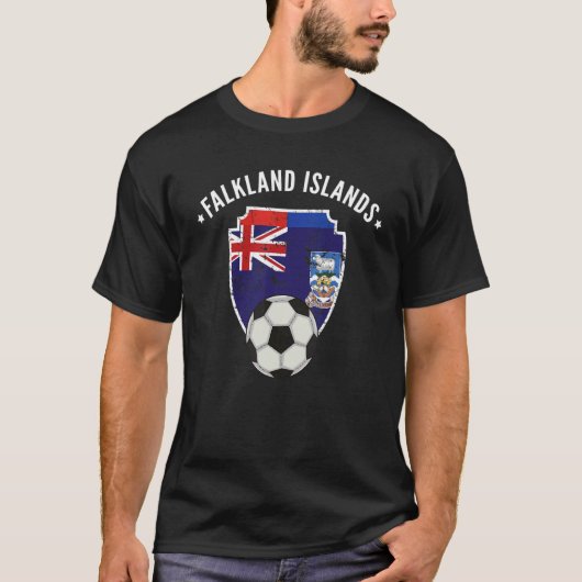 フォークランド諸島サッカー国旗サッカープライドルーツ Tシャツ (正面)